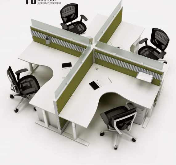 职员办公桌 现代简约办公卡座组合 办公室隔断家具定制