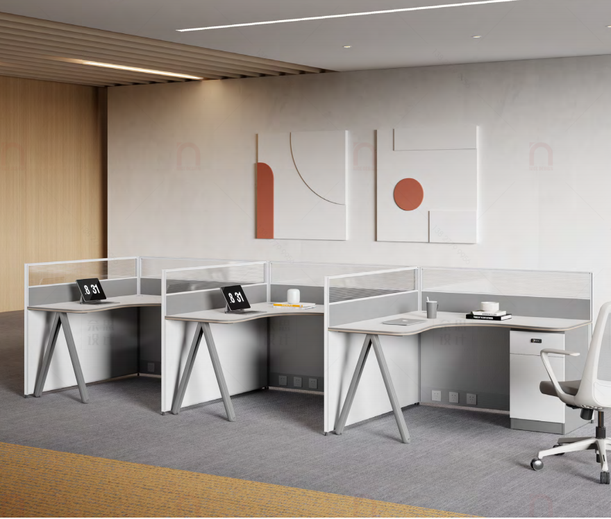 板式财务桌员工办公卡座组合工作台时尚简约办公桌