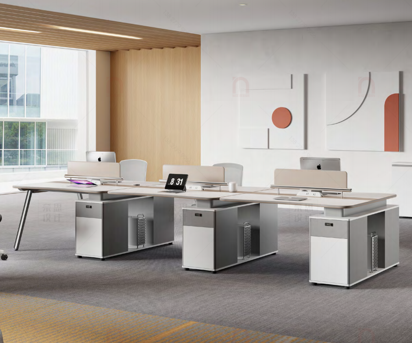 职员办公桌 现代简约办公卡座组合 办公室隔断家具定制