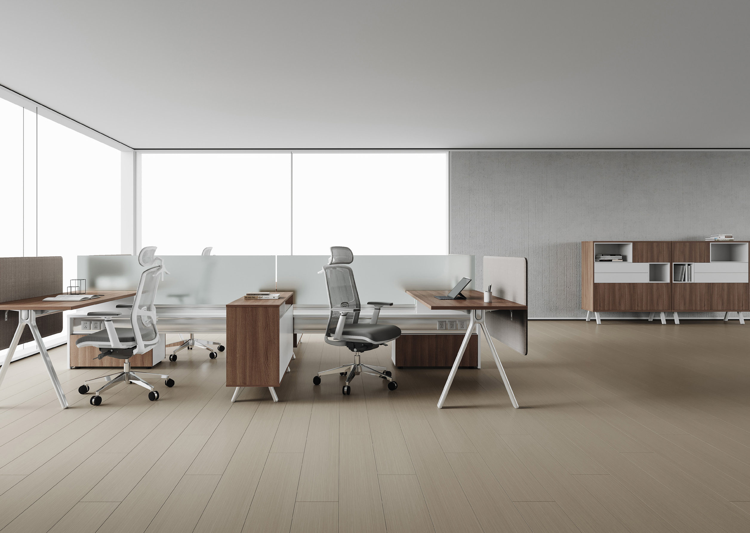 简约现代办公台桌 鸿泰名班台老板桌椅定制