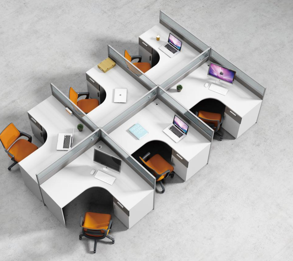 职员办公桌 现代简约办公卡座组合 办公室隔断家具定制