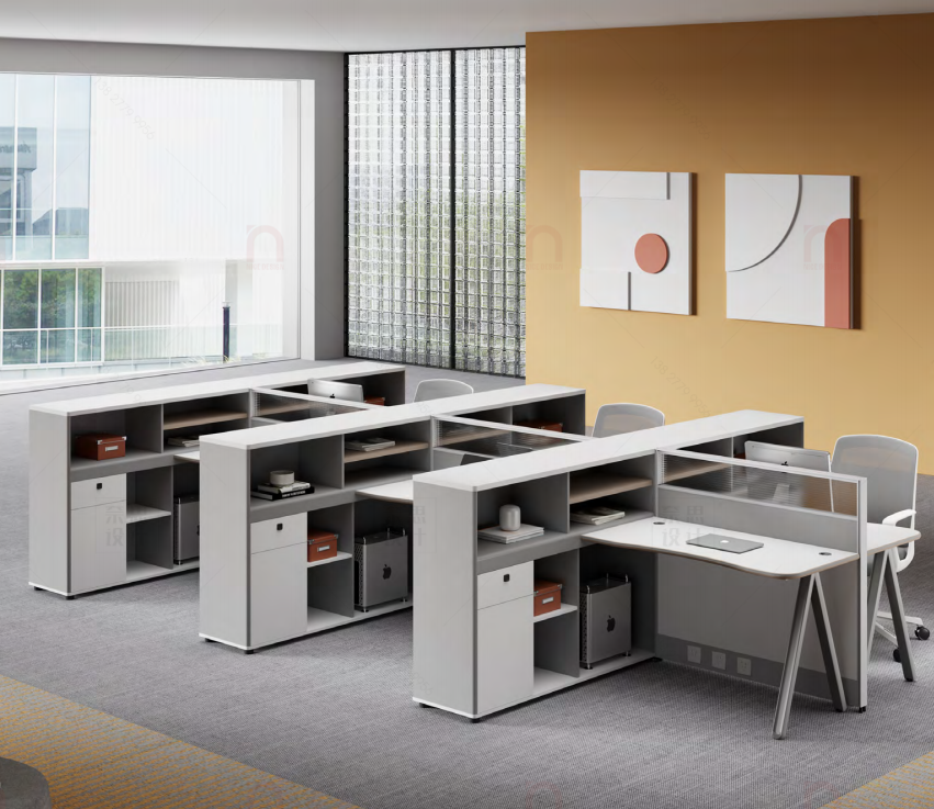 板式财务桌员工办公卡座组合工作台时尚简约办公桌