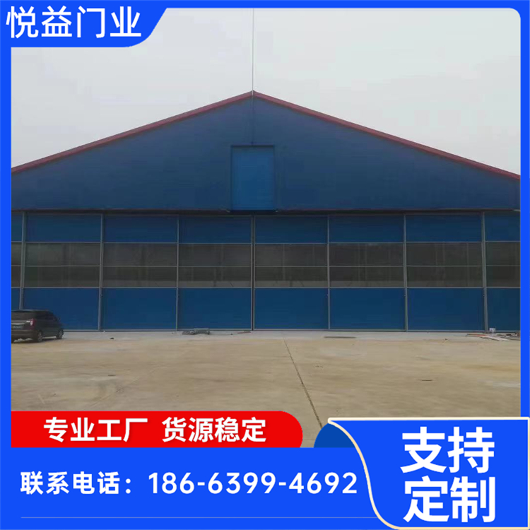 厂房车间平移门 工业园区智能铝合金户外无轨门 抗风载能力 悦益