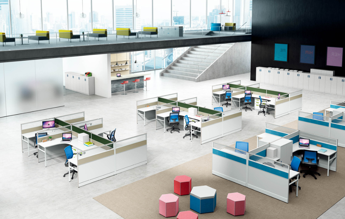 职员办公桌员工位简约现代卡座隔断财务办公桌椅组合