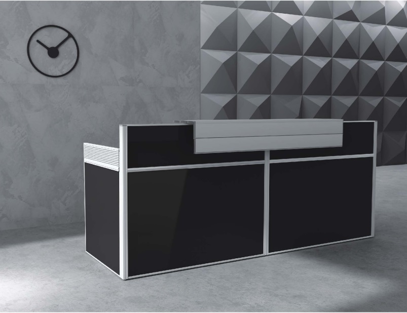 办公室前台接待台简约2.4m/2.8米吧台板式公司大厅迎宾台