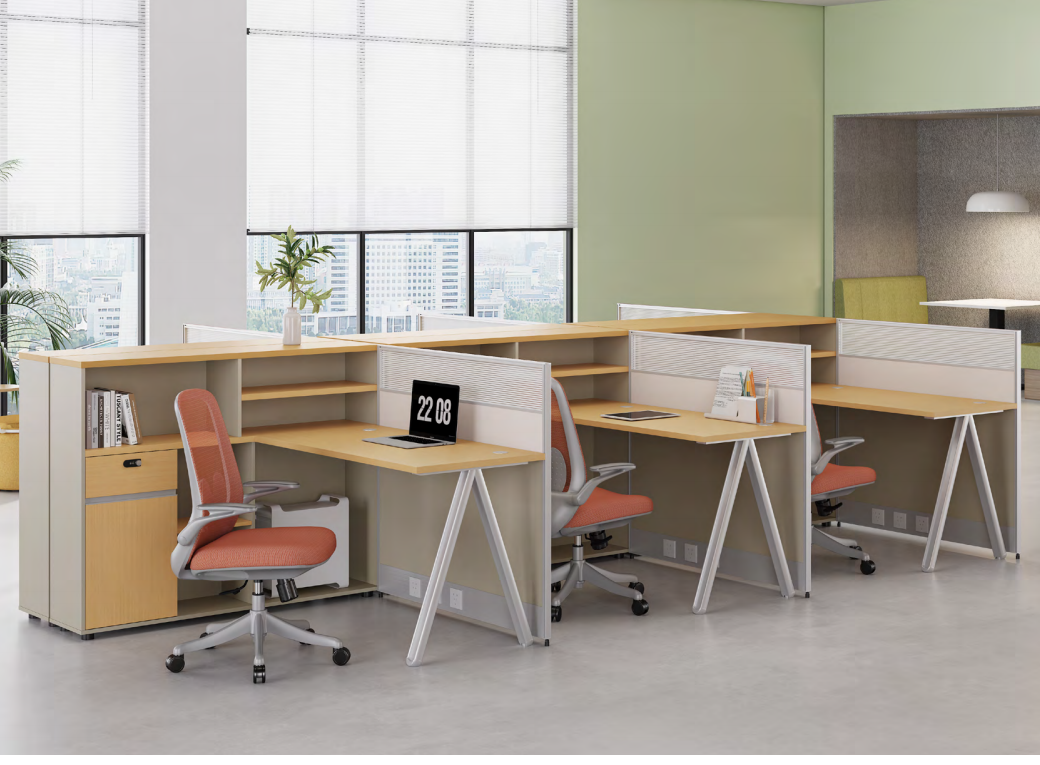 职员办公桌 现代简约办公卡座组合 办公室隔断家具定制