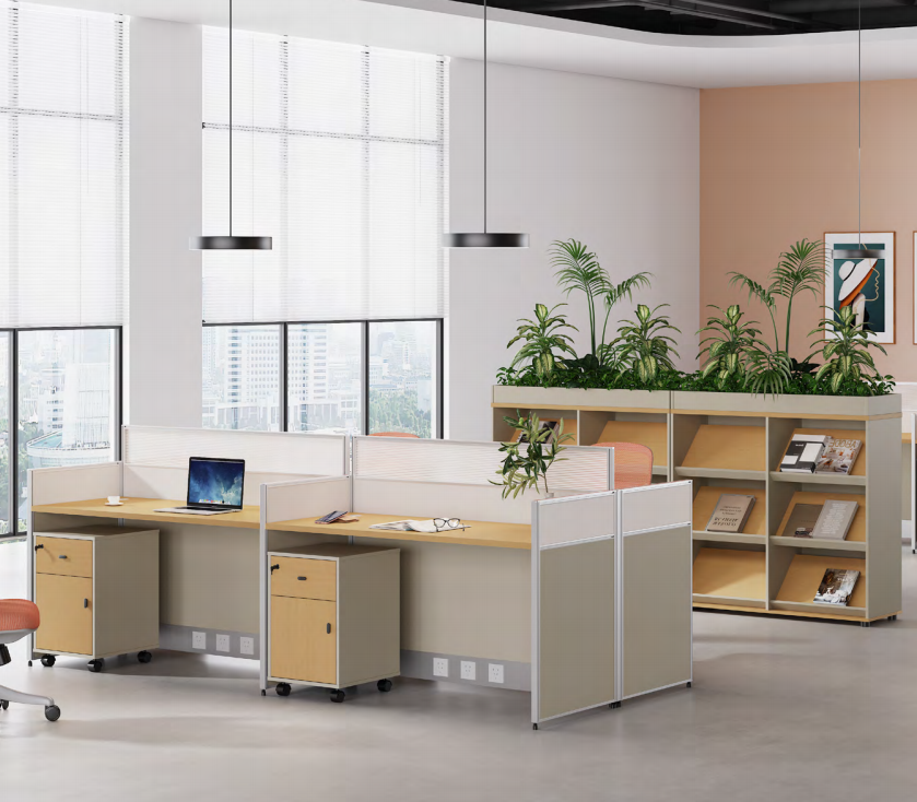职员办公桌 现代简约办公卡座组合 办公室隔断家具定制