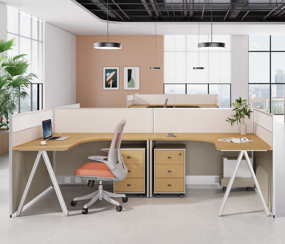 职员办公桌 现代简约办公卡座组合 办公室隔断家具定制