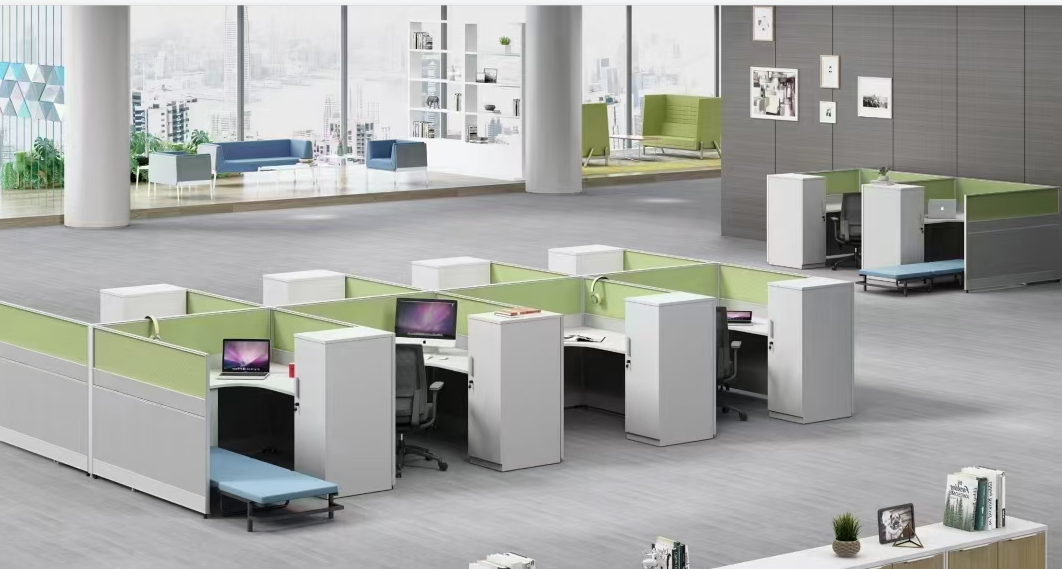 办公室简洁职员桌钢架桌工位屏风卡座简约现代办公桌批发