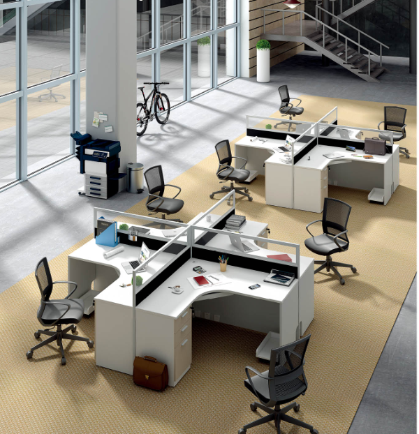 职员办公桌 现代简约办公卡座组合 办公室隔断家具定制